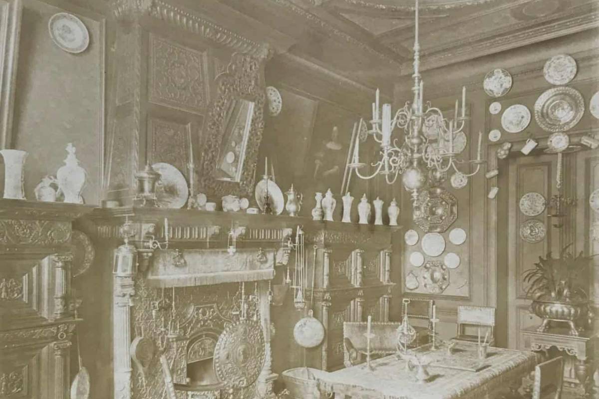 Photo ancienne d'une salle à manger style Renaissance du Dr. Hyernaux
